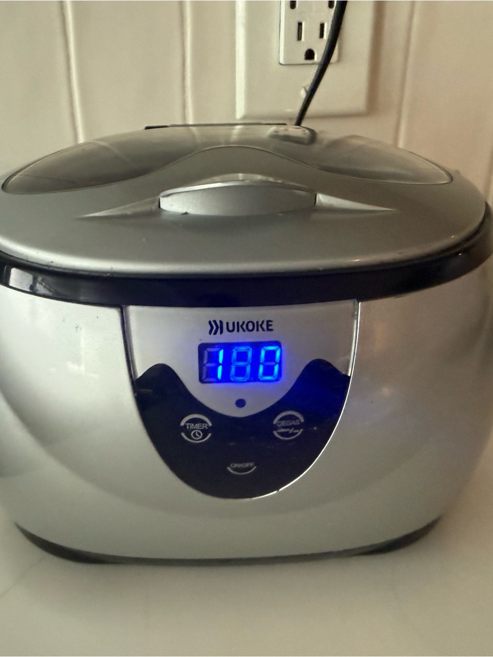 UKOKE Digital Ultrasonic Cleaner - Silver with Black Accents